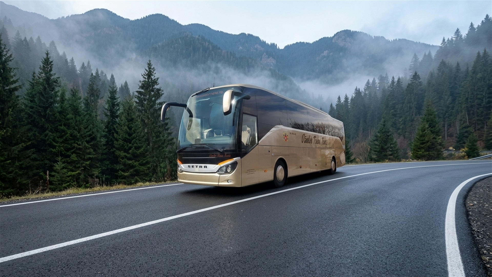 Setra S516 HD novemberi tájon - Online helyfoglalás